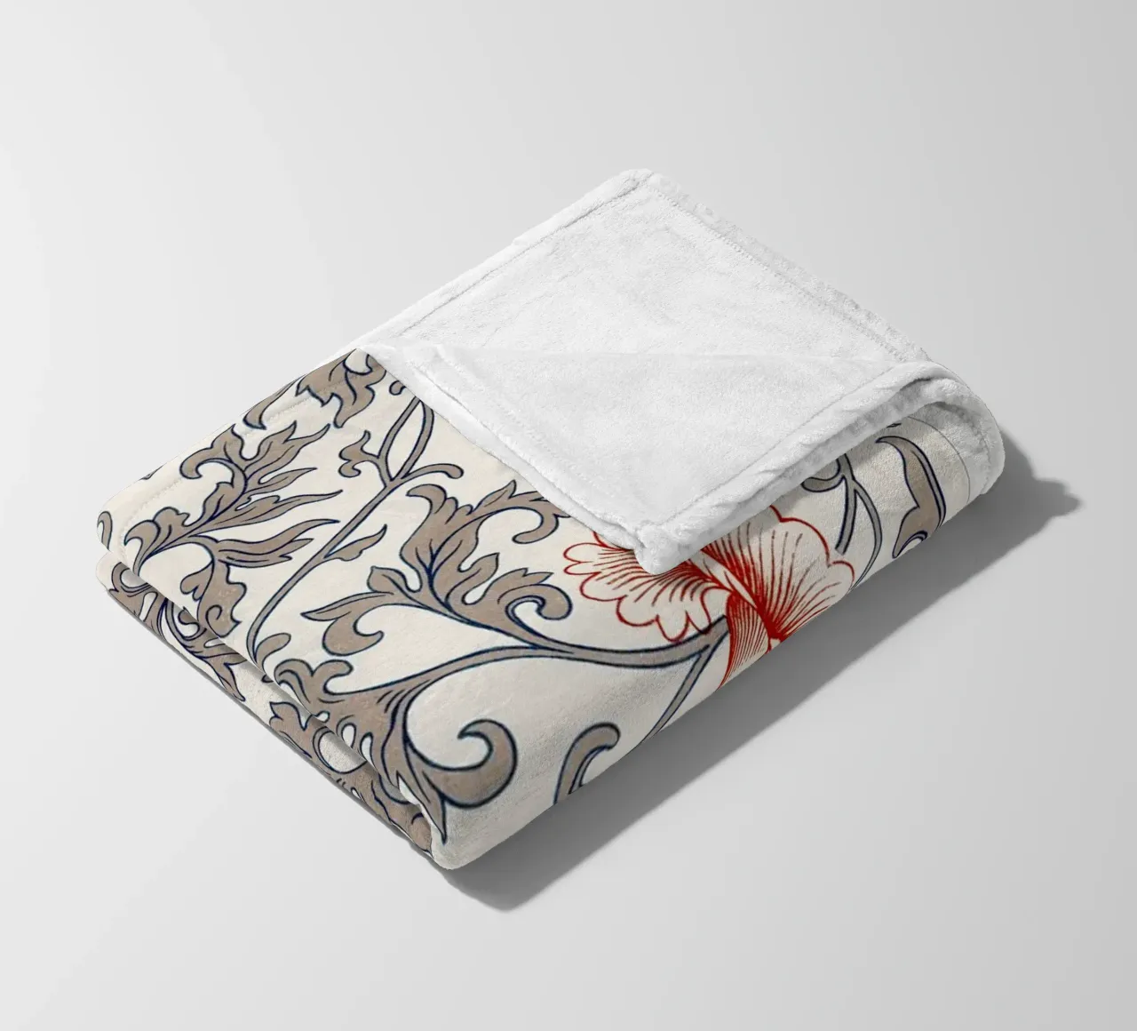 Flower pattern fleecedeken van vintageshop