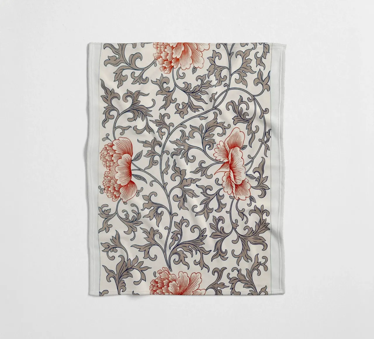 Flower pattern fleecedeken van vintageshop