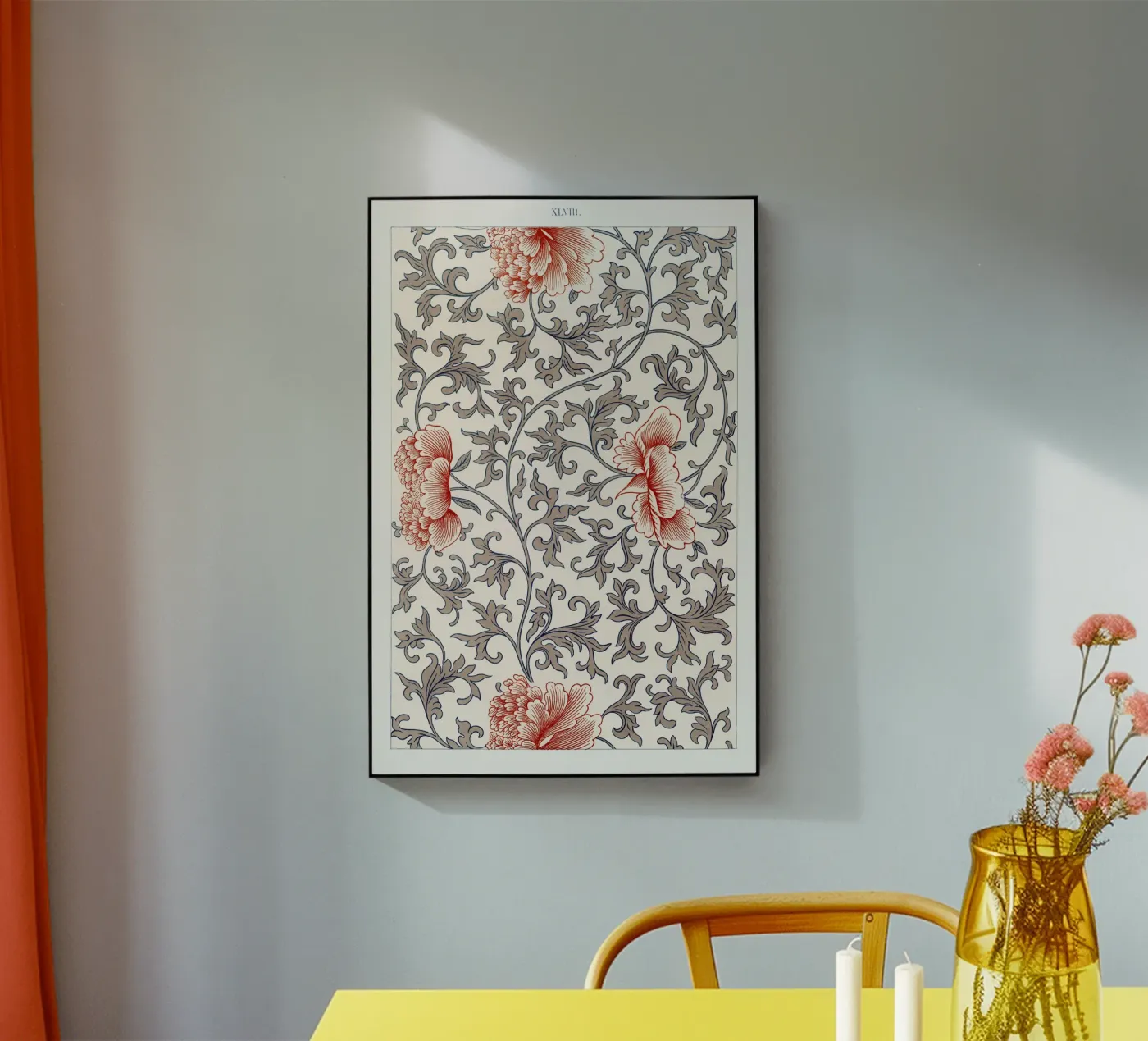 Flower pattern acryl van vintageshop