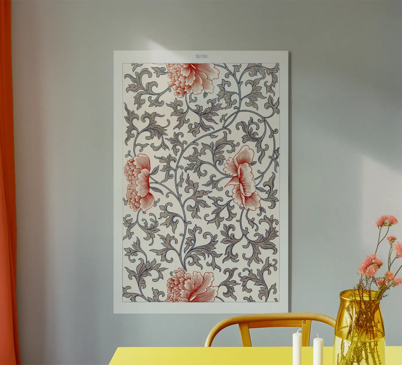 Flower pattern acryl van vintageshop