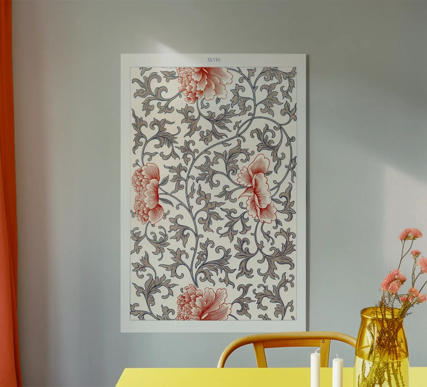 Flower pattern acrylic glass by vintageshop