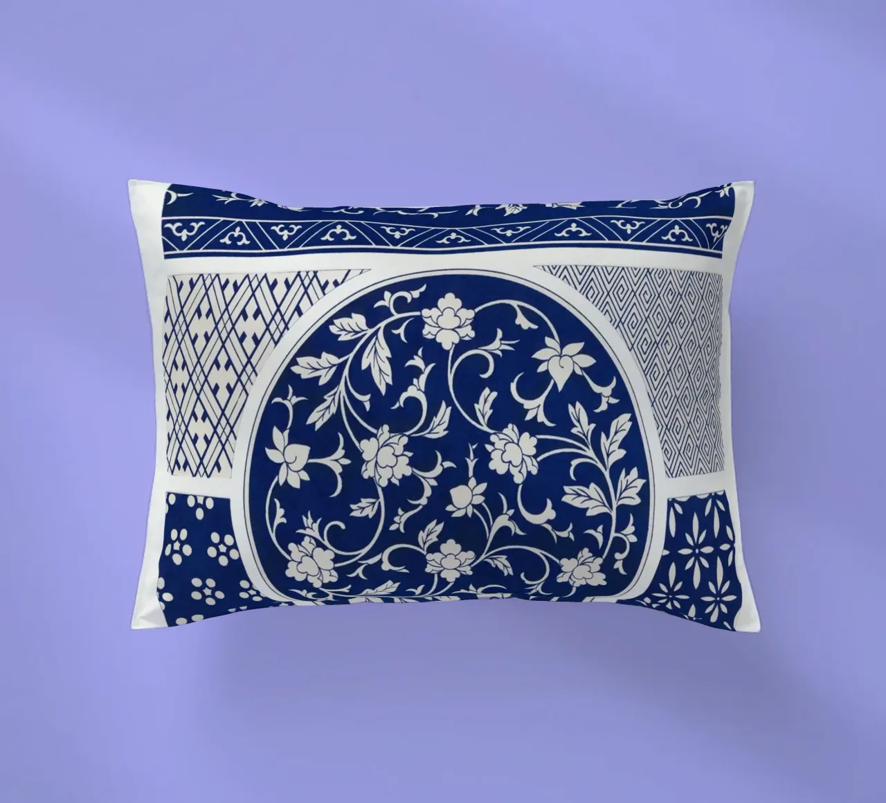 Blue flower pattern cuscino da vintageshop