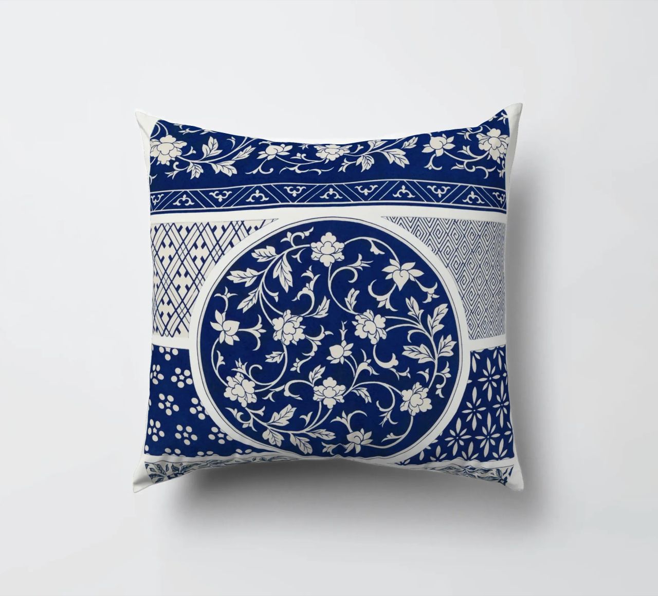 Blue flower pattern coussin de vintageshop