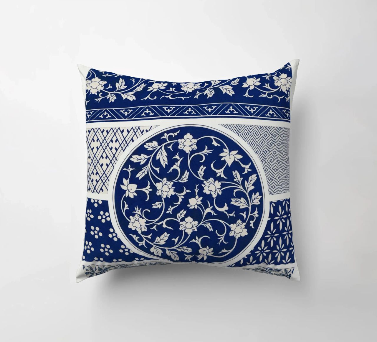 Blue flower pattern coussin de vintageshop