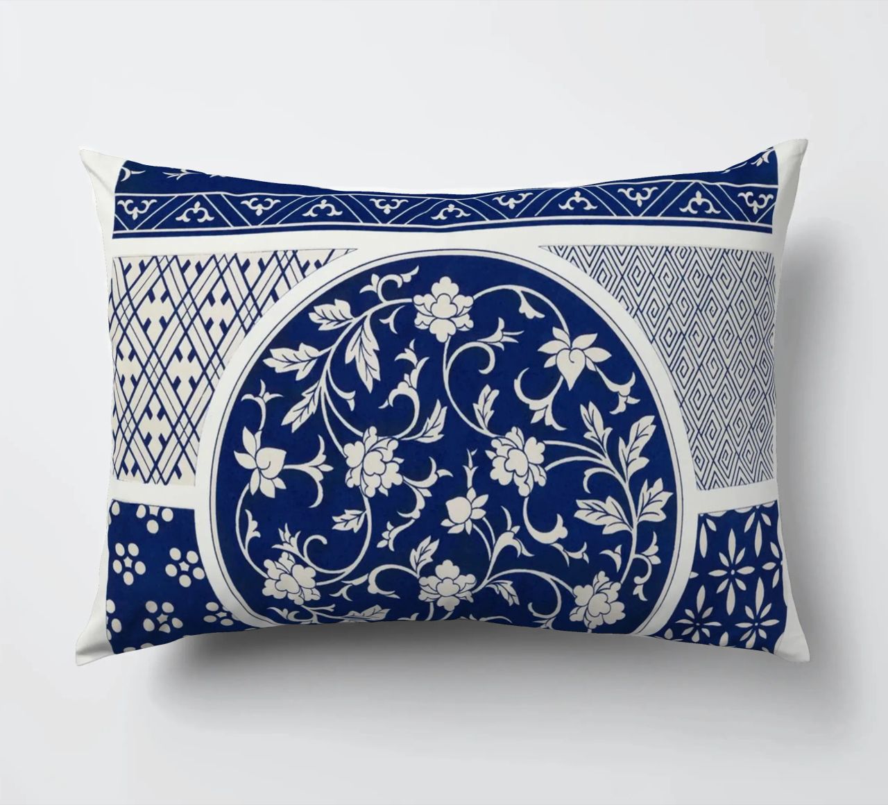 Blue flower pattern coussin de vintageshop