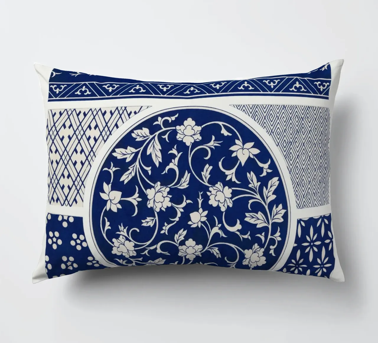 Blue flower pattern cuscino da vintageshop