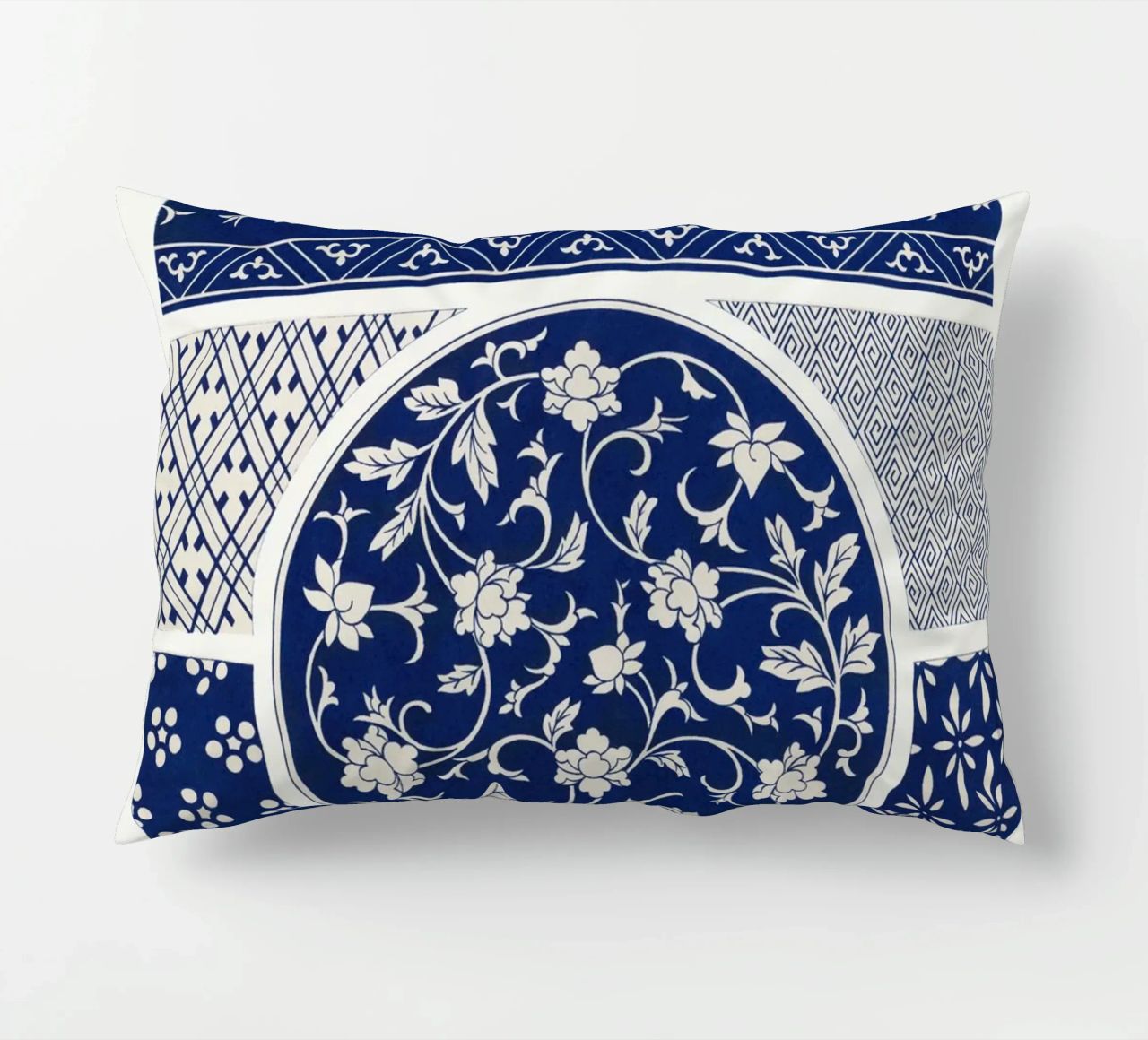 Blue flower pattern coussin de vintageshop
