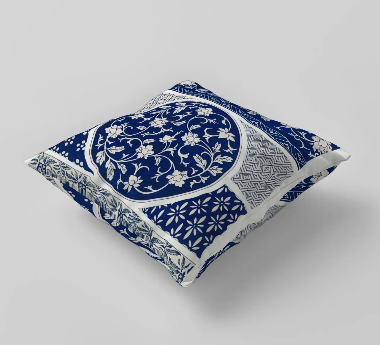 Blue flower pattern cuscino da vintageshop