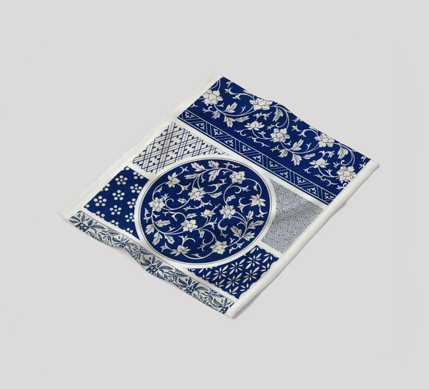 Blue flower pattern Fleecedecke von vintageshop