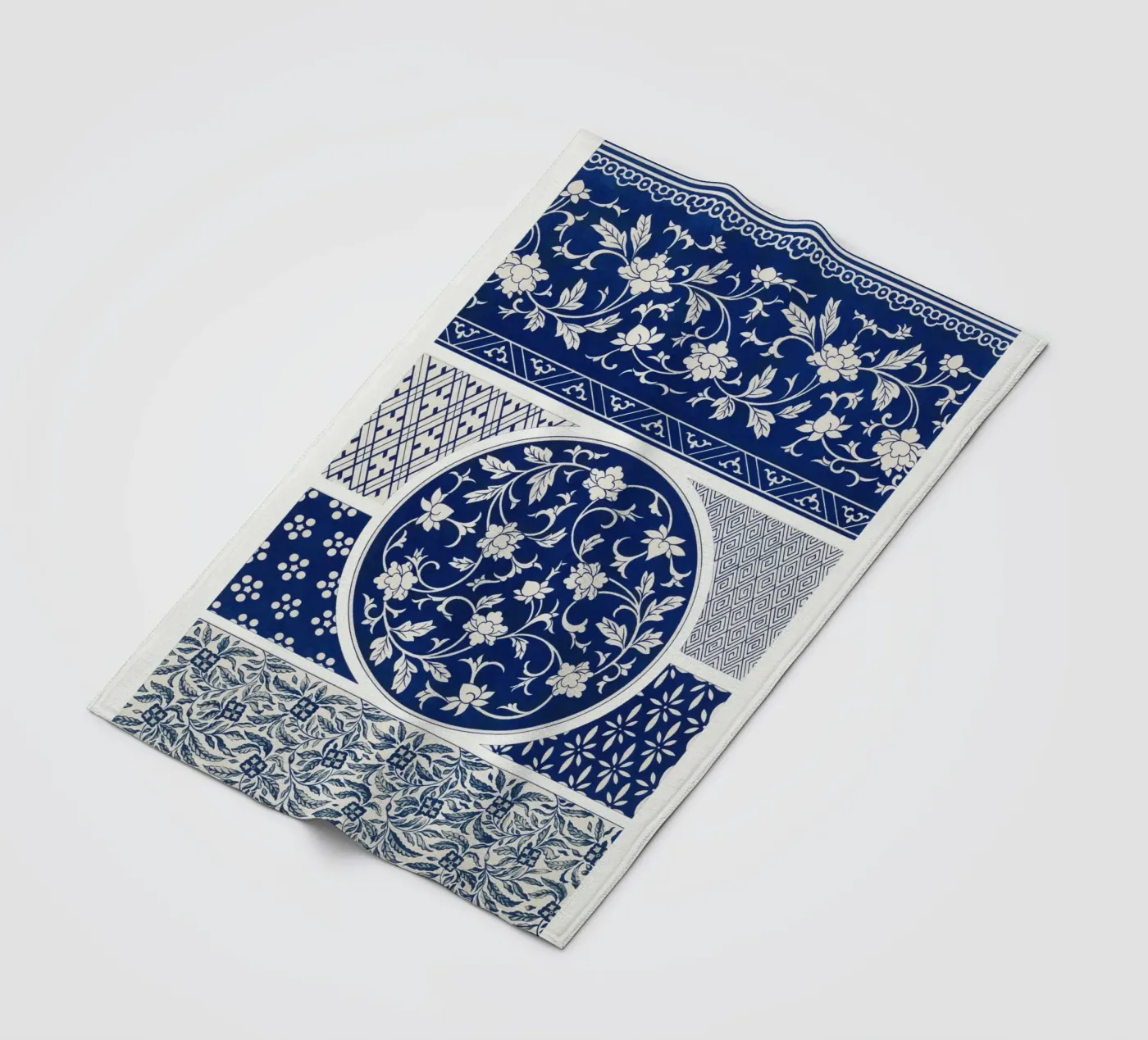 Blue flower pattern Fleecedecke von vintageshop