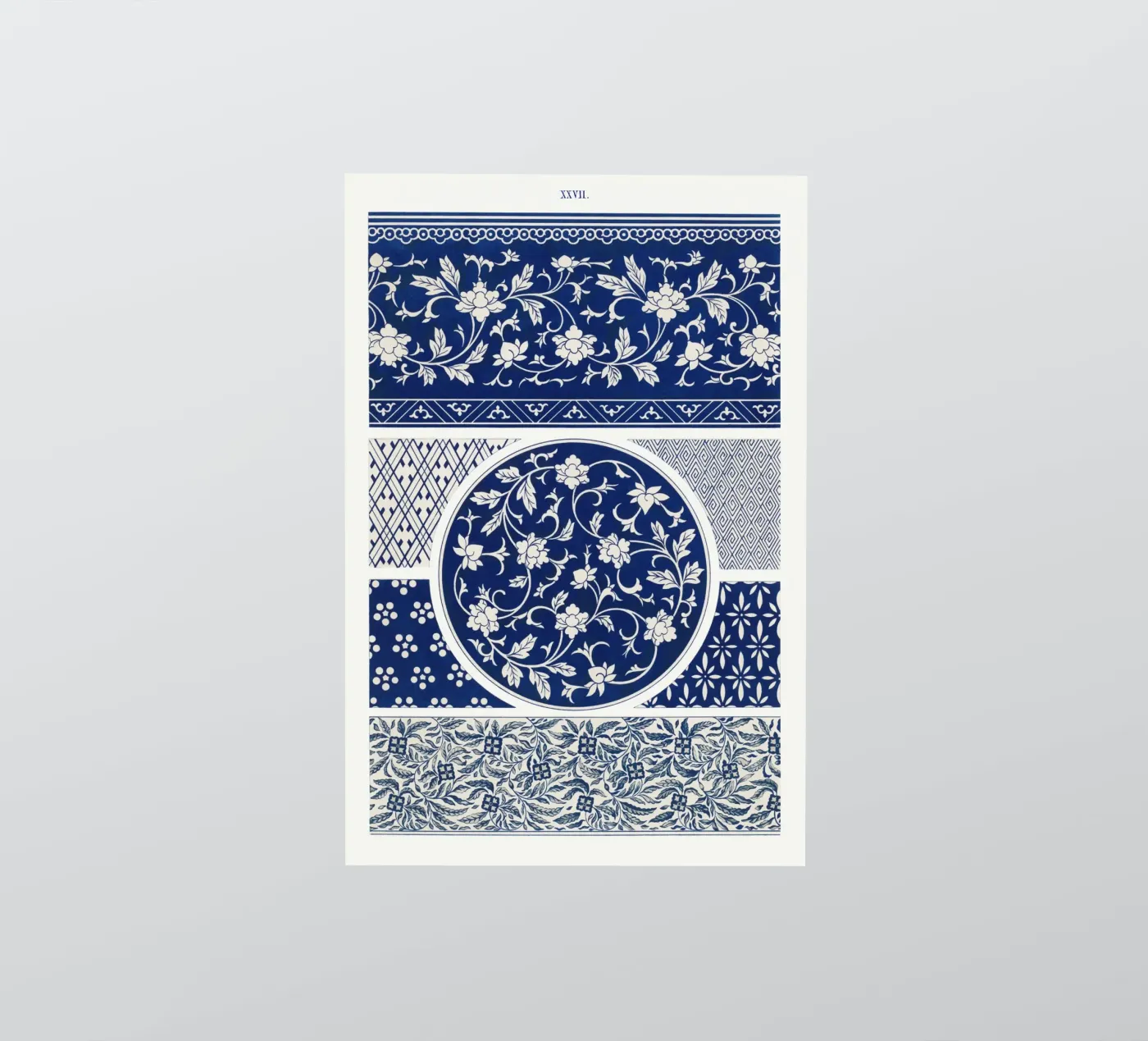 Blue flower pattern sticker by vintageshop