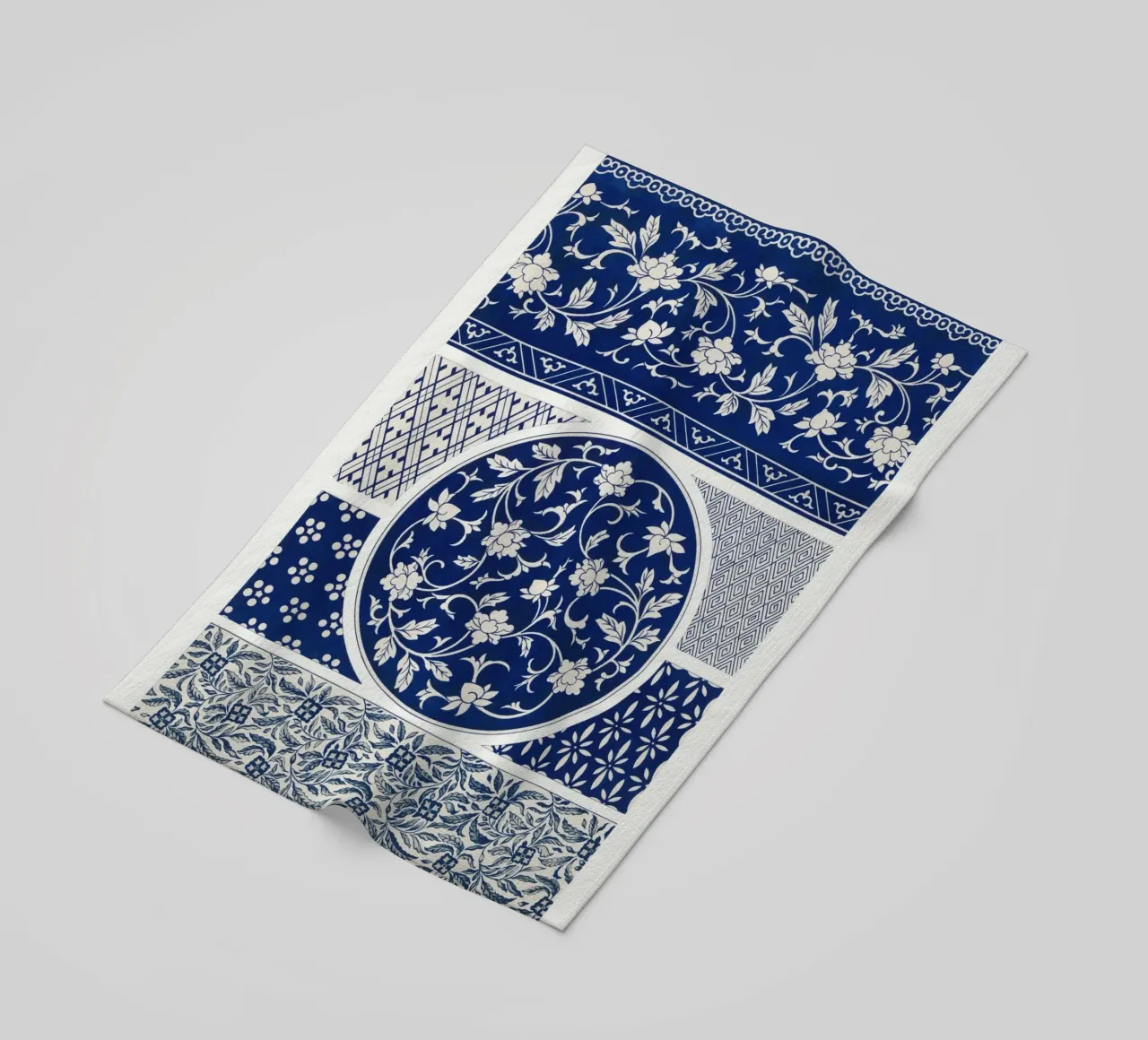 Blue flower pattern telo mare da vintageshop