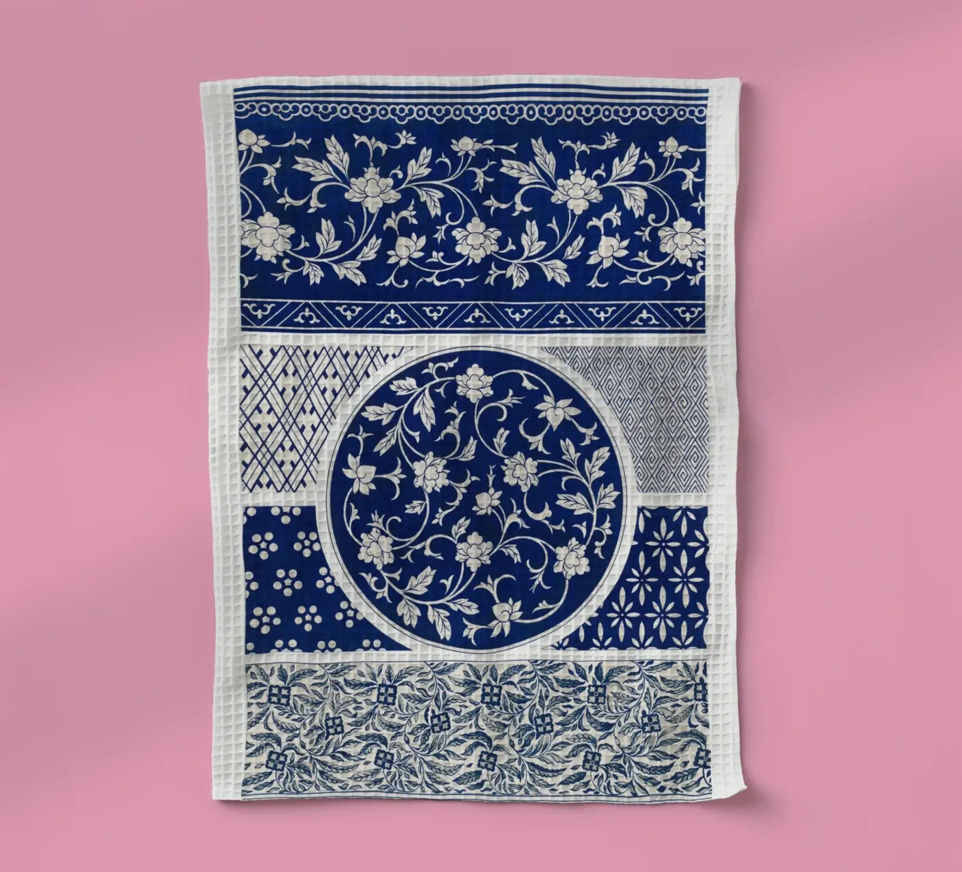 Blue flower pattern torchon de vintageshop
