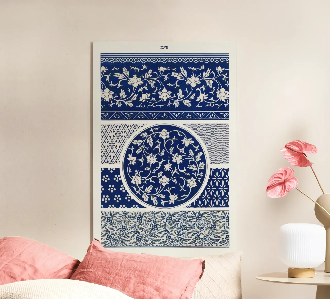 Blue flower pattern plexiglass da vintageshop