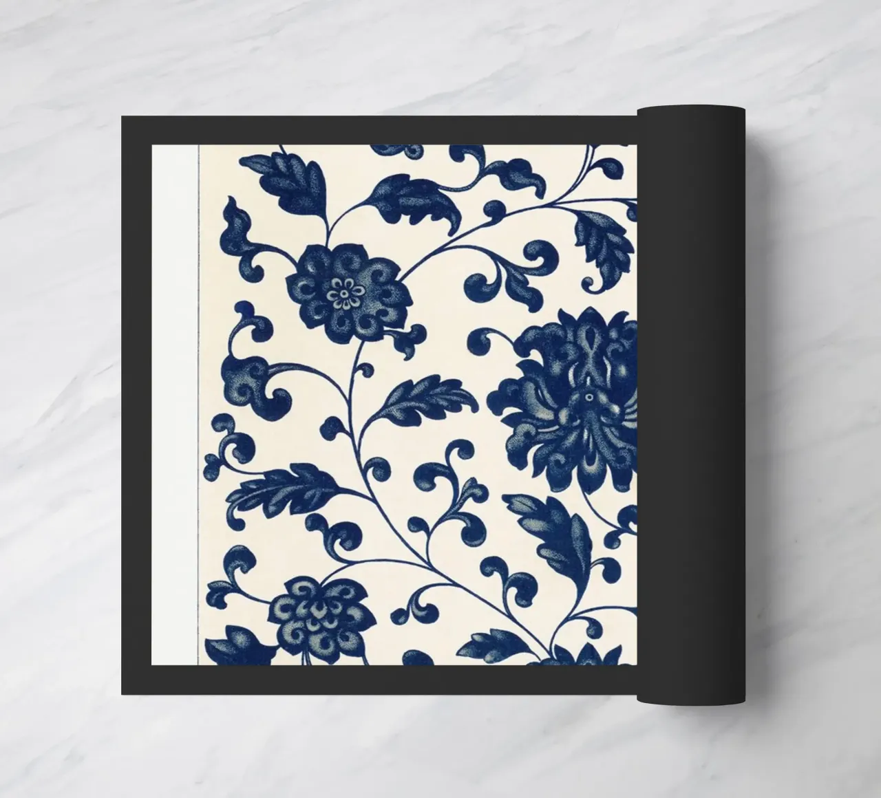 Blue flower pattern doormat by vintageshop