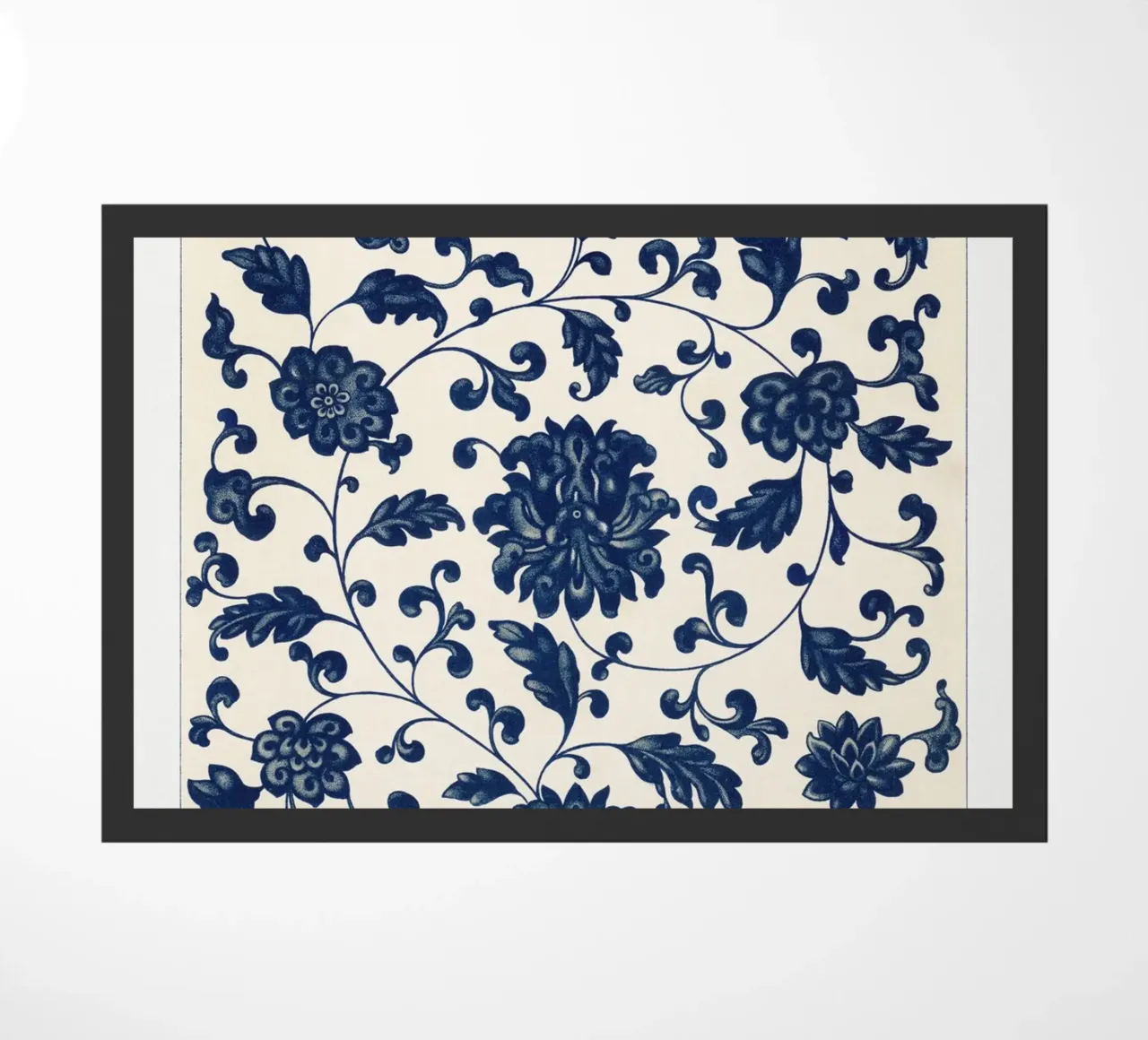 Blue flower pattern doormat by vintageshop