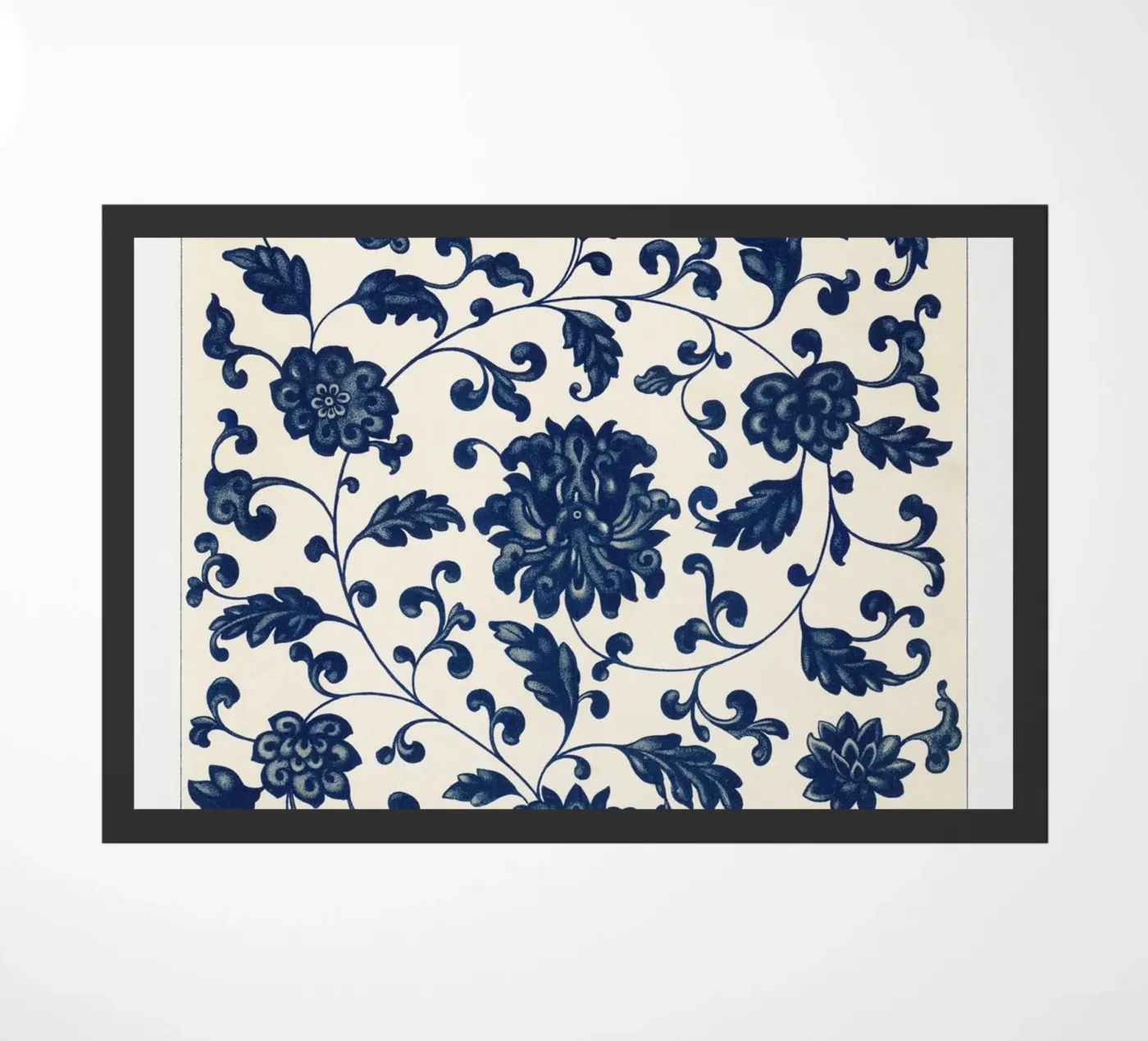 Blue flower pattern Fußmatte von vintageshop