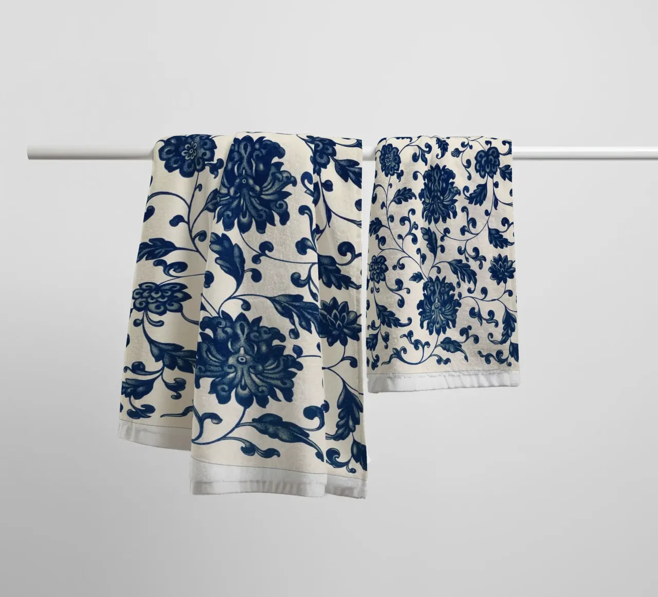 Blue flower pattern asciugamano da bagno da vintageshop