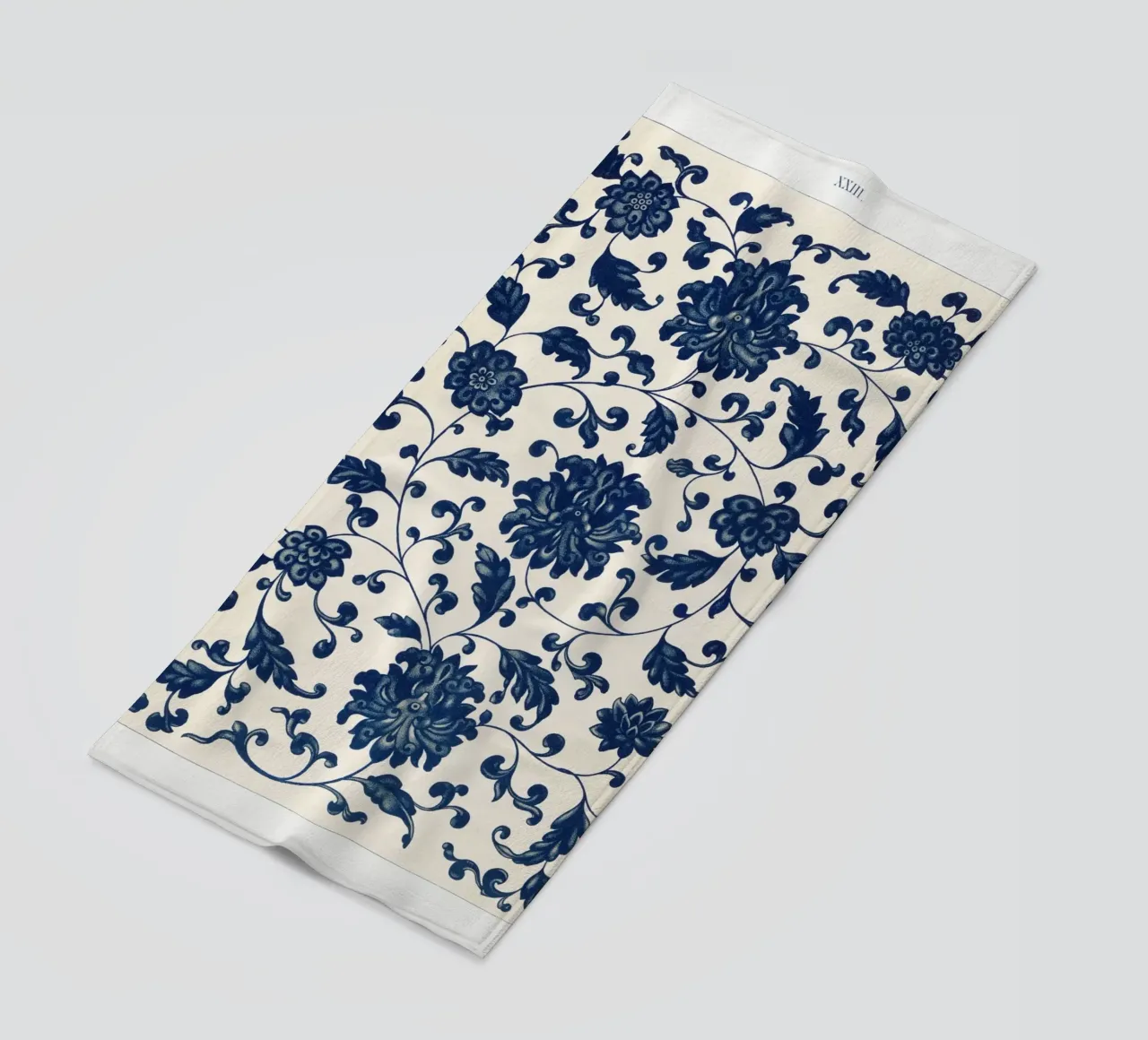 Blue flower pattern telo mare da vintageshop