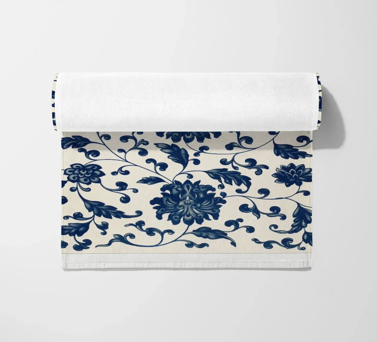 Blue flower pattern telo mare da vintageshop