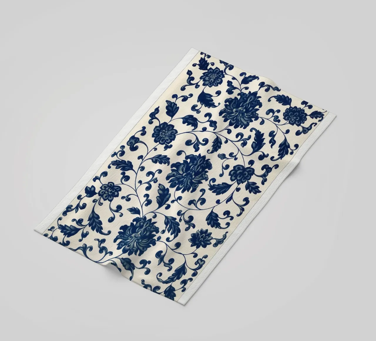 Blue flower pattern telo mare da vintageshop