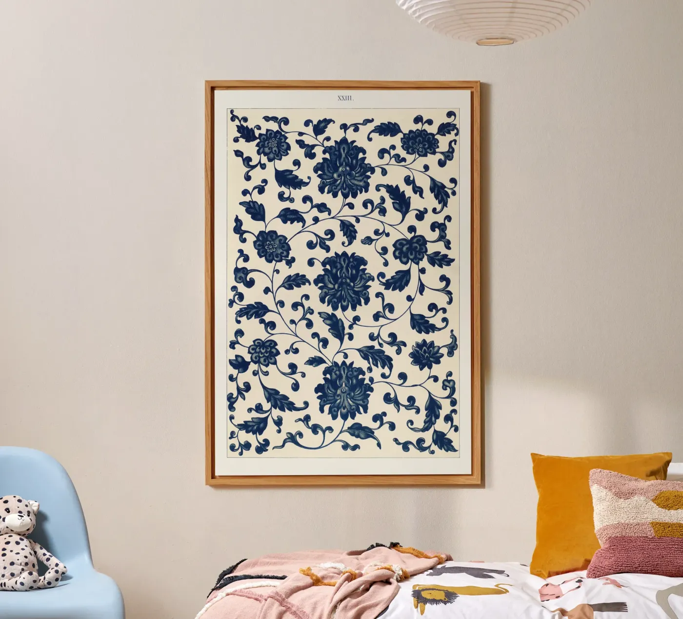 Blue flower pattern forex-plaat van vintageshop