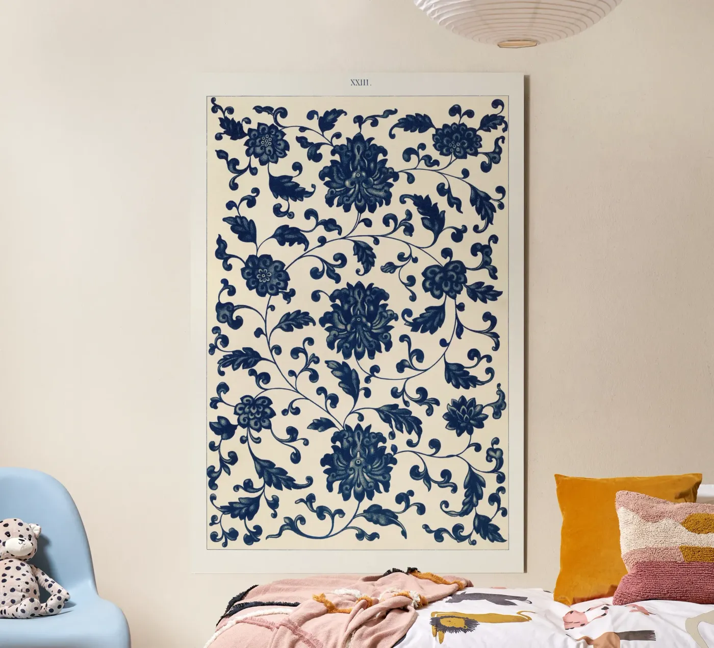 Blue flower pattern forex-plaat van vintageshop