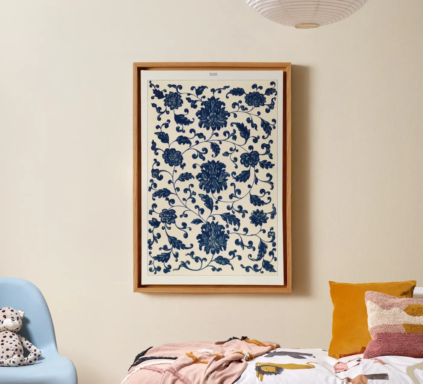 Blue flower pattern tela da vintageshop