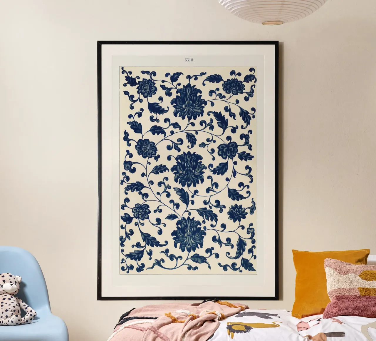Blue flower pattern poster da vintageshop