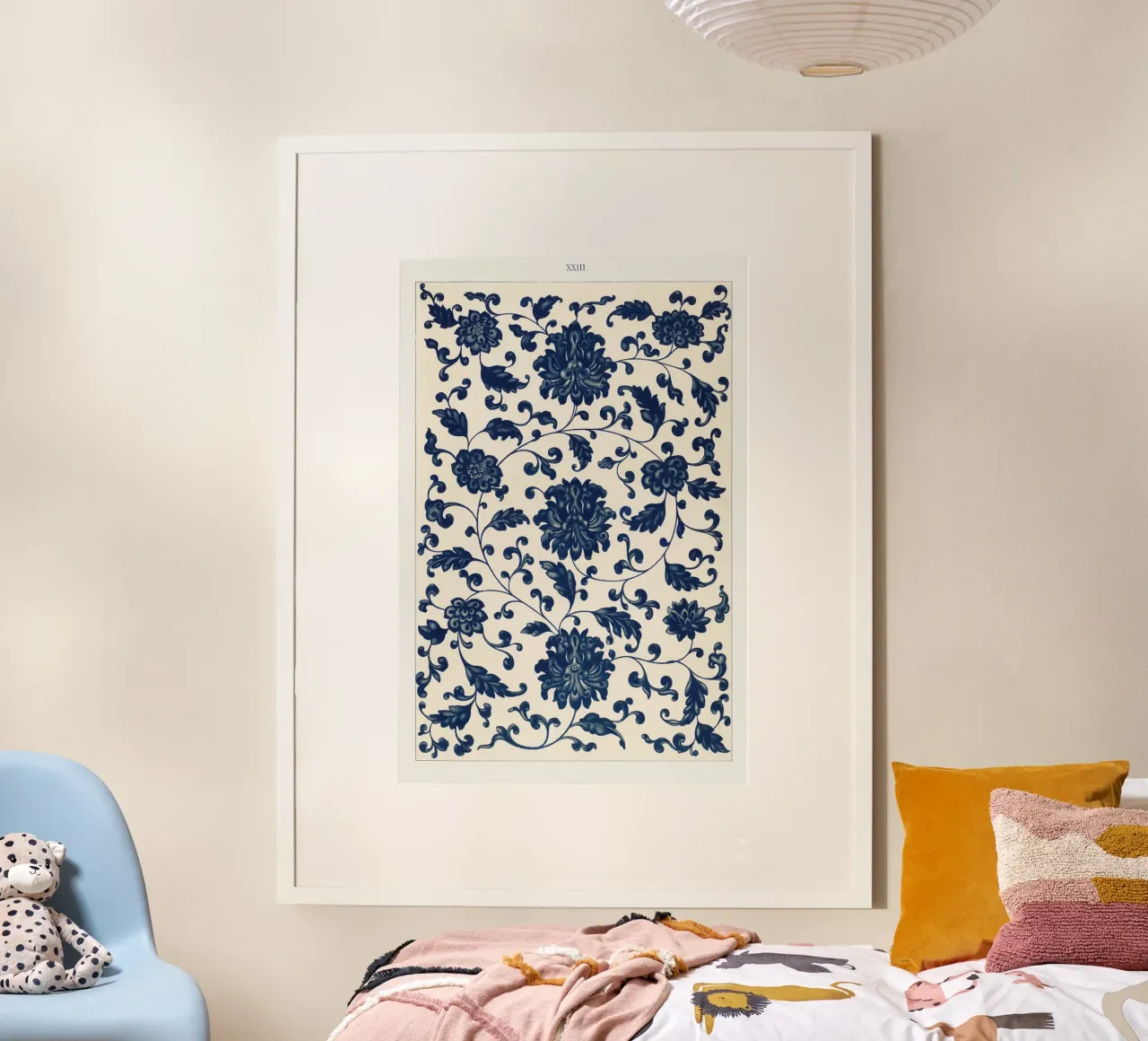 Blue flower pattern poster da vintageshop
