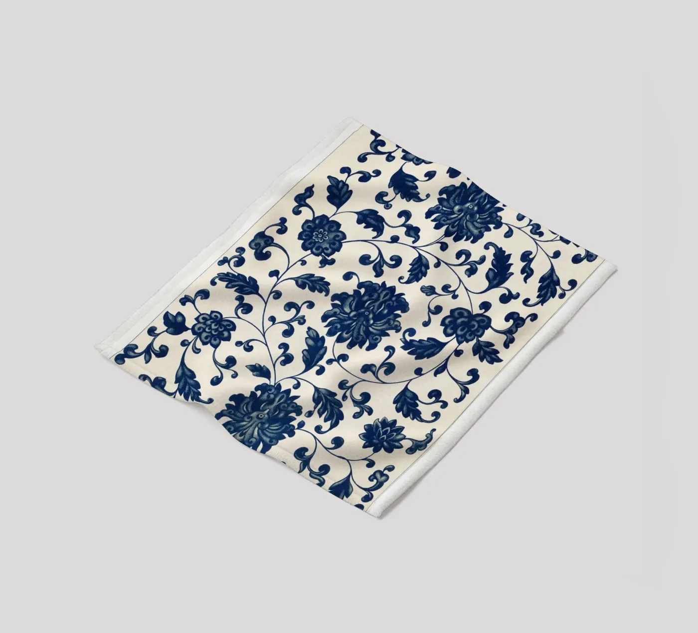 Blue flower pattern Fleecedecke von vintageshop