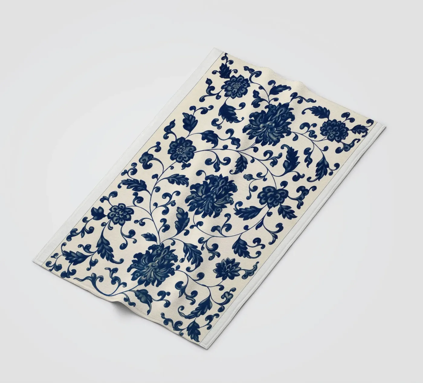 Blue flower pattern Fleecedecke von vintageshop
