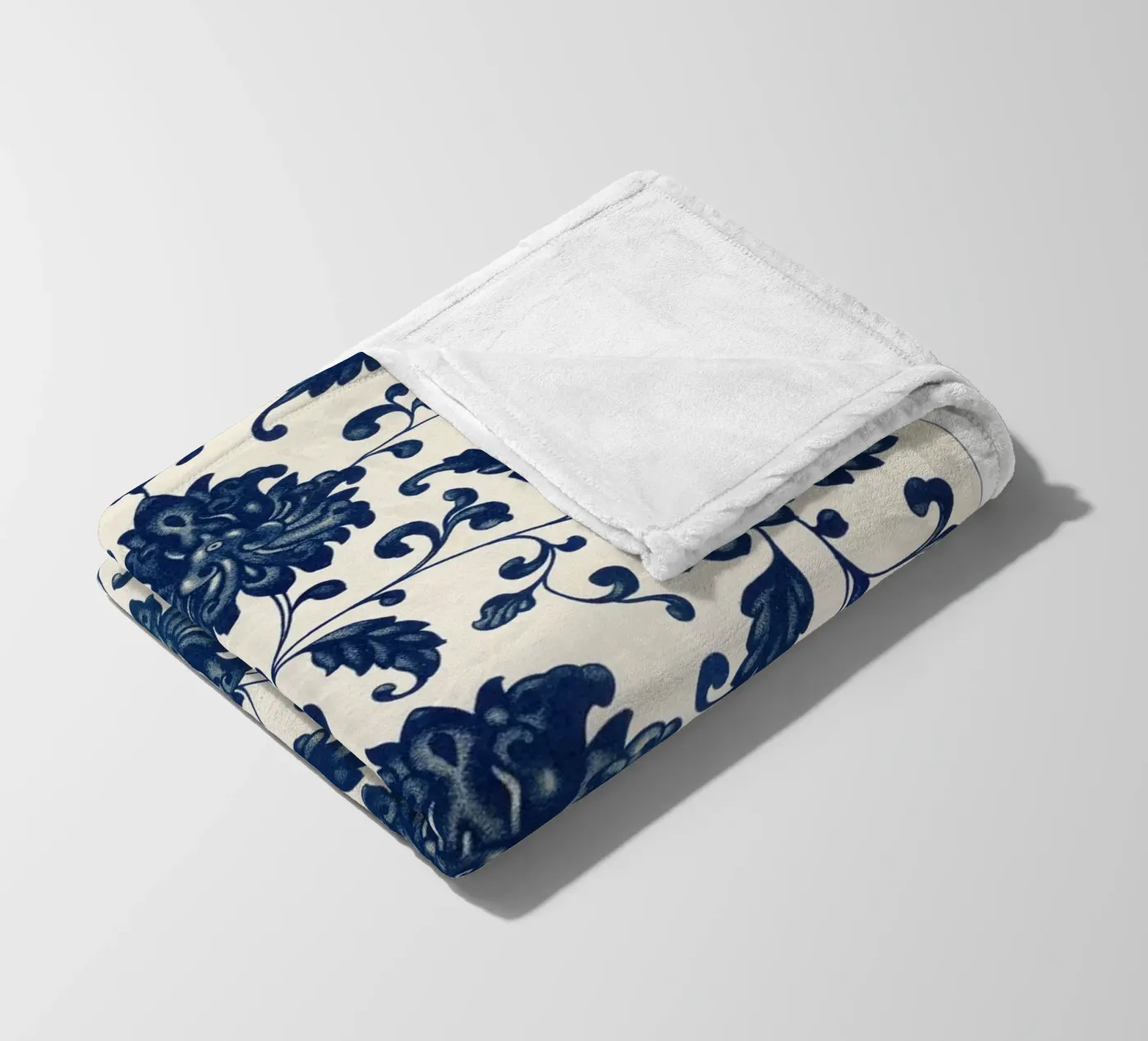 Blue flower pattern Fleecedecke von vintageshop