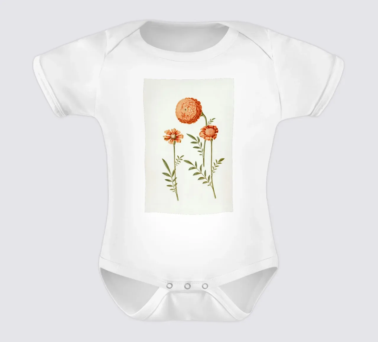 fiori botanici body neonato maniche corte da Earthly Visions