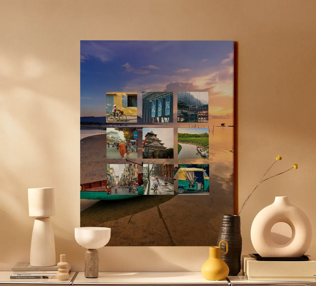 Travel-Memories (by you) canvas met Baklijst van FXDK