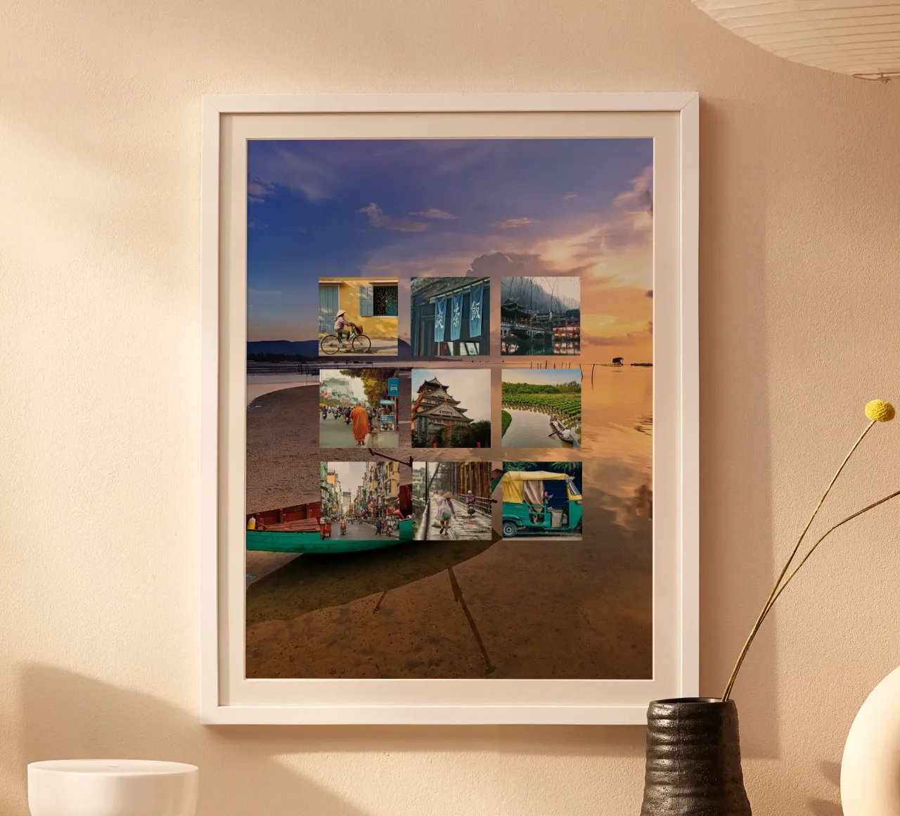 Travel-Memories (by you) poster con telaio in alluminio da FXDK