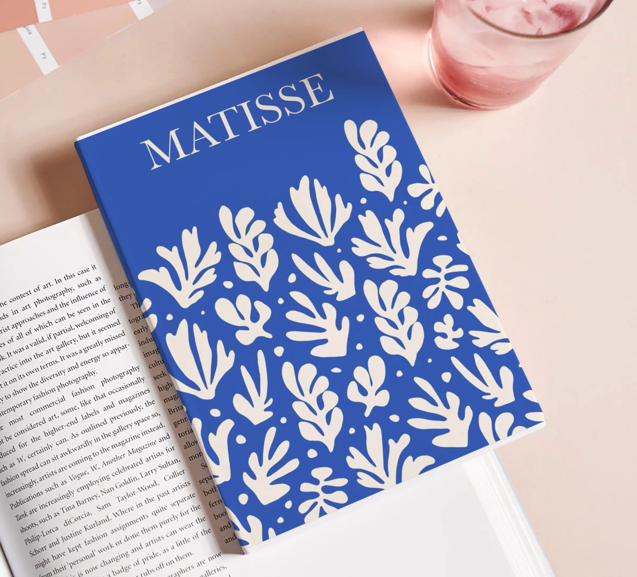 seamless pattern blue background henri matisse notebook by condoriano store