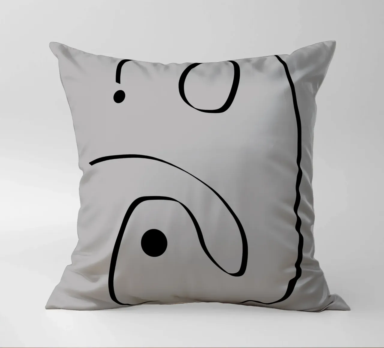 Figure with lines in taupe I Kissen von Imaginative