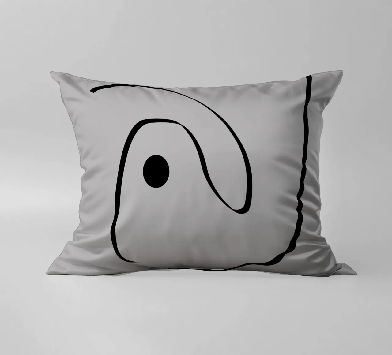 Figure with lines in taupe I Kissen von Imaginative