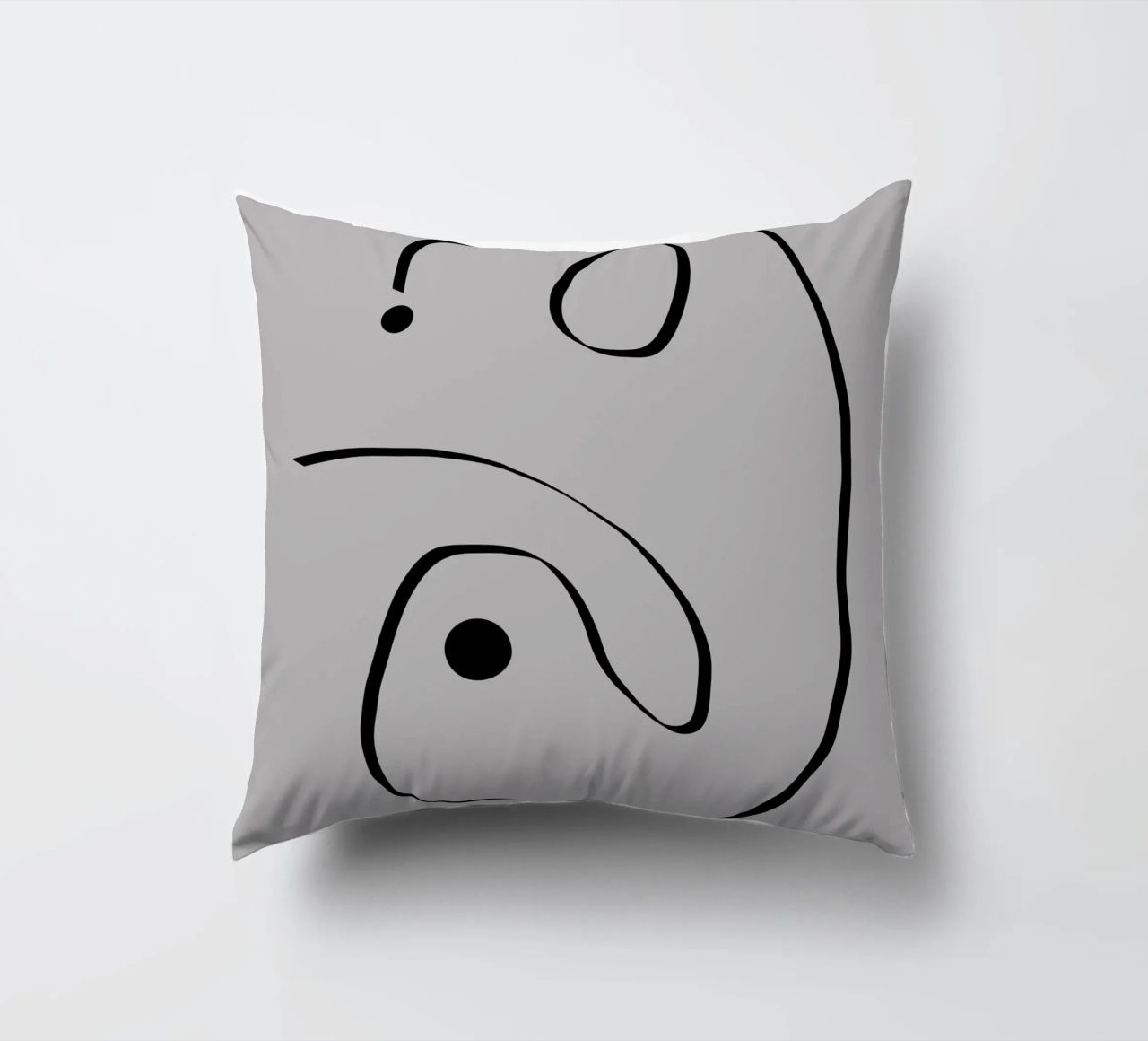 Figure with lines in taupe I cuscino da Imaginative
