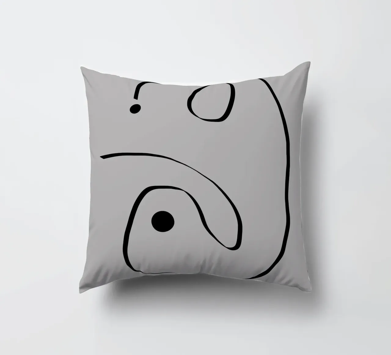 Figure with lines in taupe I Kissen von Imaginative