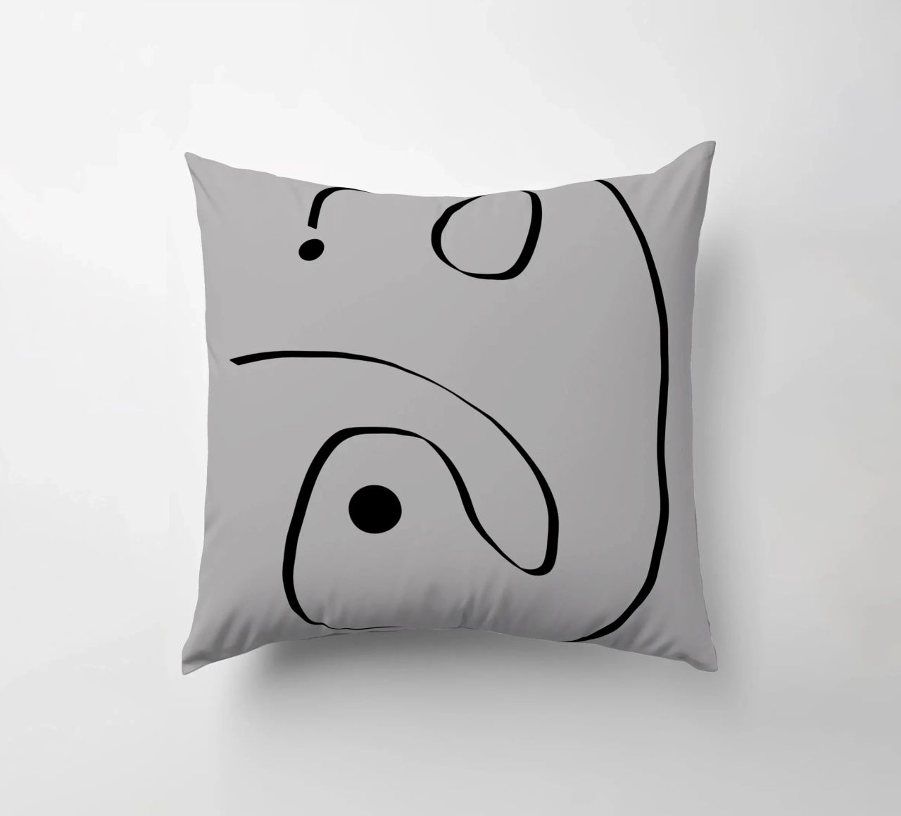 Figure with lines in taupe I cuscino da Imaginative