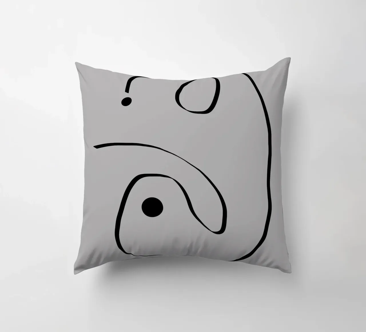 Figure with lines in taupe I Kissen von Imaginative