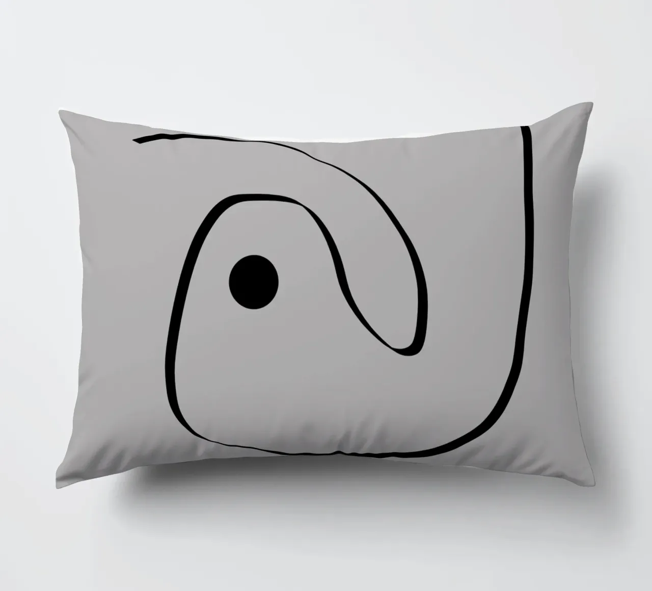 Figure with lines in taupe I Kissen von Imaginative
