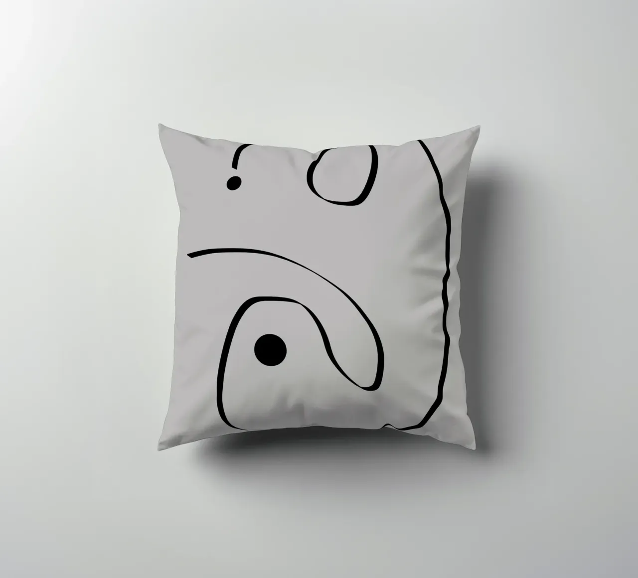 Figure with lines in taupe I Kissen von Imaginative