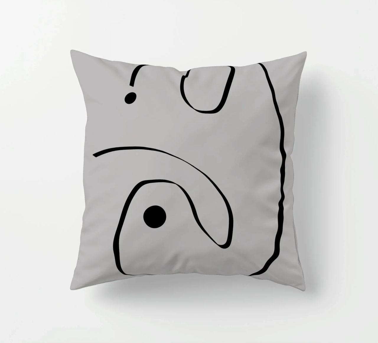 Figure with lines in taupe I cuscino da Imaginative