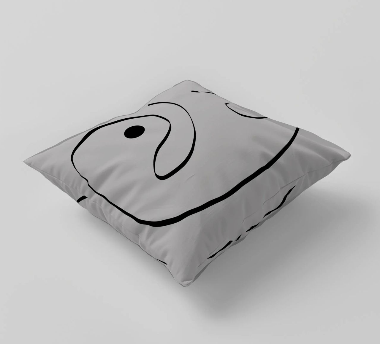 Figure with lines in taupe I cuscino da Imaginative