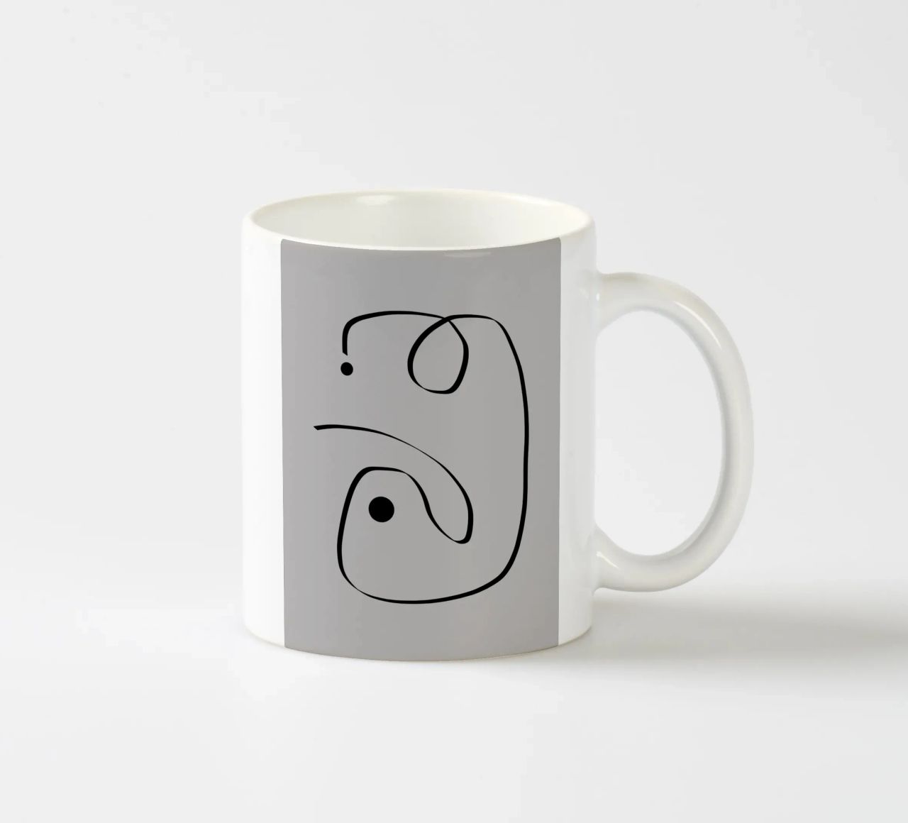 Figure with lines in taupe I tazza in ceramica da Imaginative