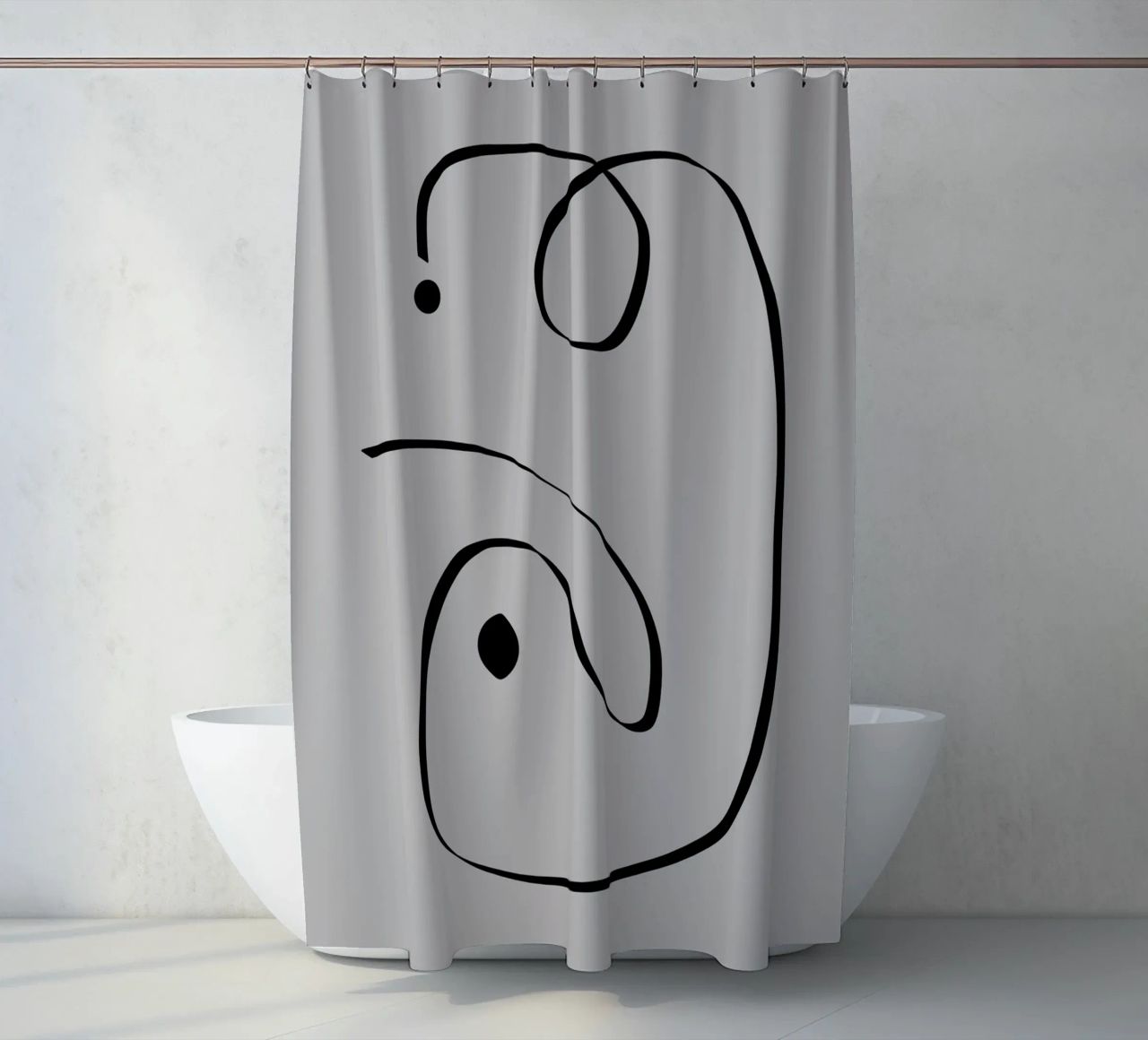Figure with lines in taupe I tenda da doccia da Imaginative
