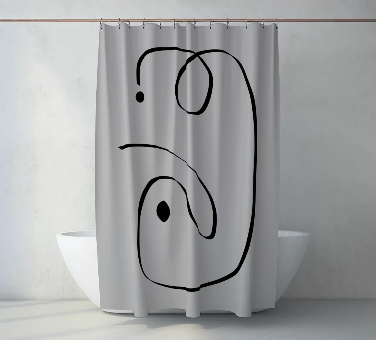 Figure with lines in taupe I tenda da doccia da Imaginative